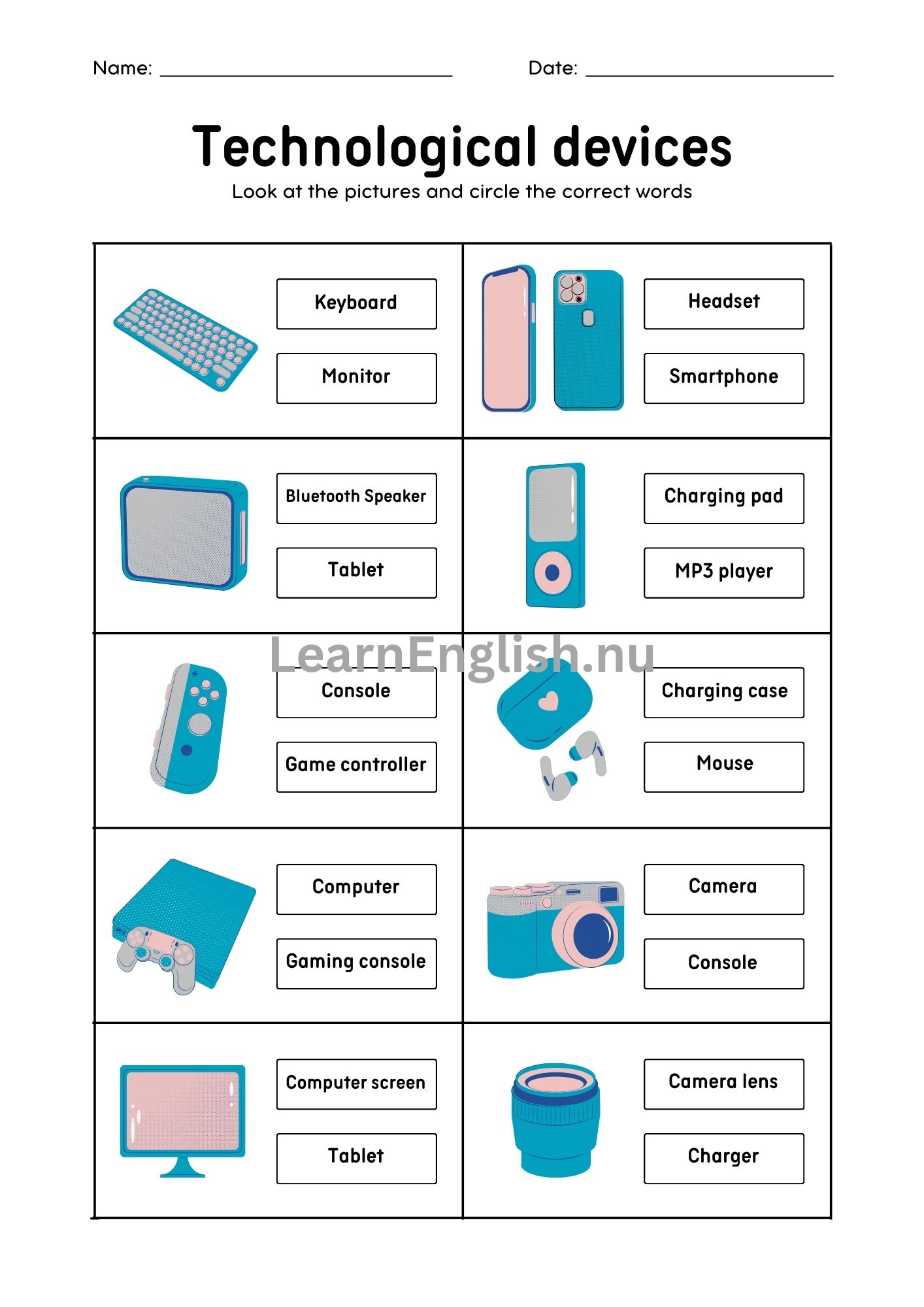 مفردات التكنولوجيا بالانجليزي بالصور والصوت