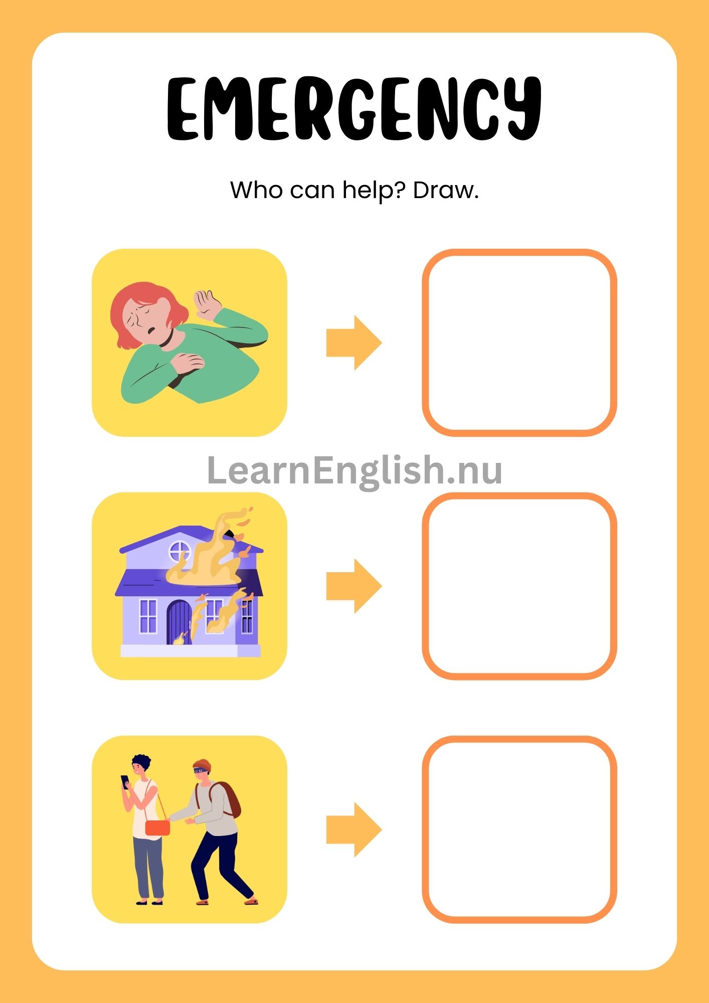 مفردات الطوارئ بالانجليزي بالصور والصوت