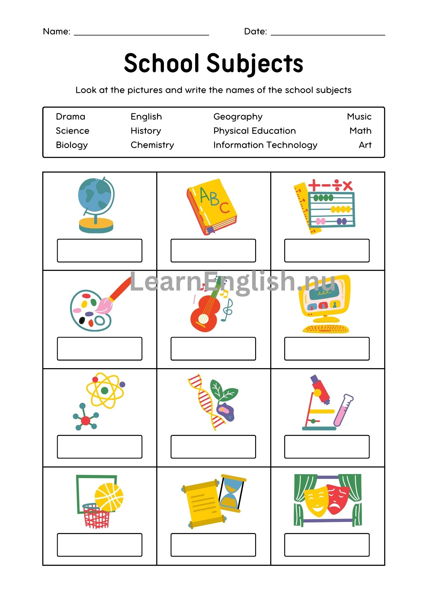 مفردات المدرسة بالانجليزي بالصور والصوت
