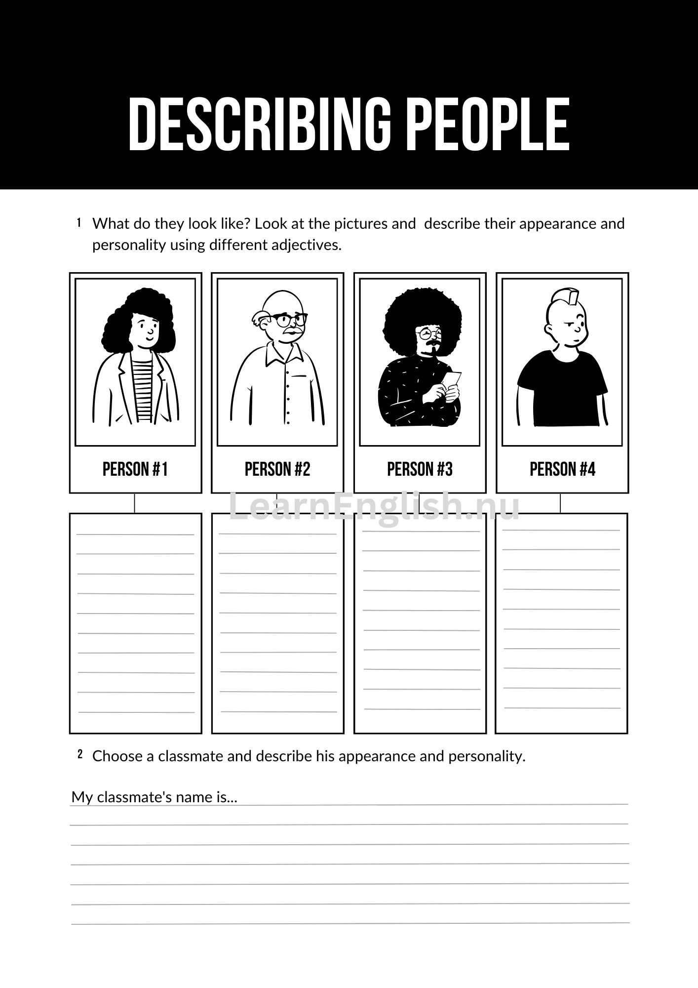 وصف المظهر الخارجي بالانجليزي بالصور والصوت