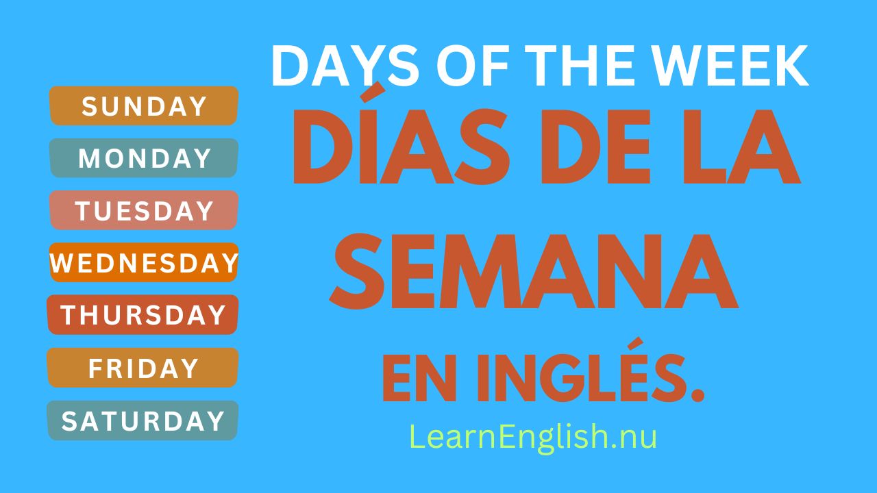 ¿Cuáles son los 7 días de la semana?