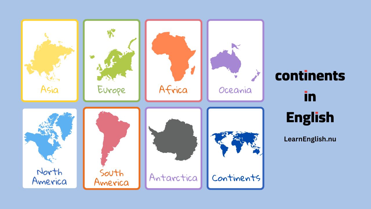7 continents name list in English