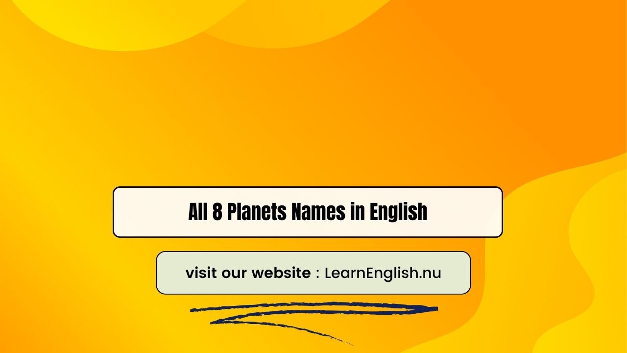 All 8 Planets Names in English
