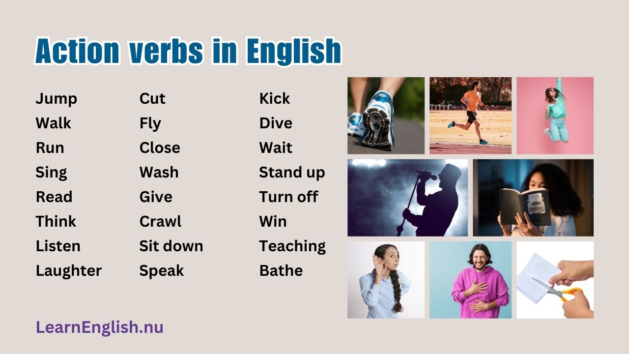 33 Action Verbs in English with Picture