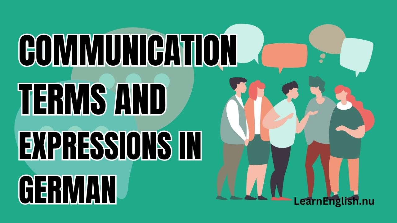 German communication terms | Learn German Vocabulary