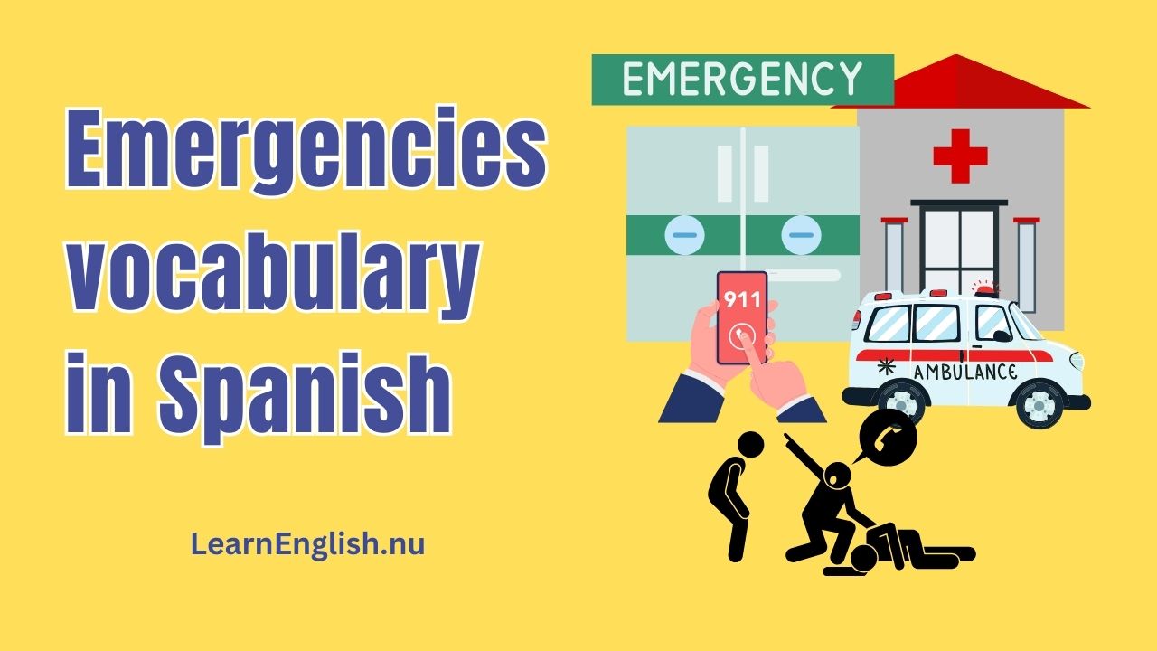 Emergency words and phrases in Spanish with audio pronunciation